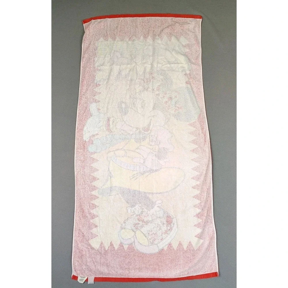 Vintage 80s Disney Minnie Mouse Beach Towel 29x58 TOTALLY MINNIE Franco Japan